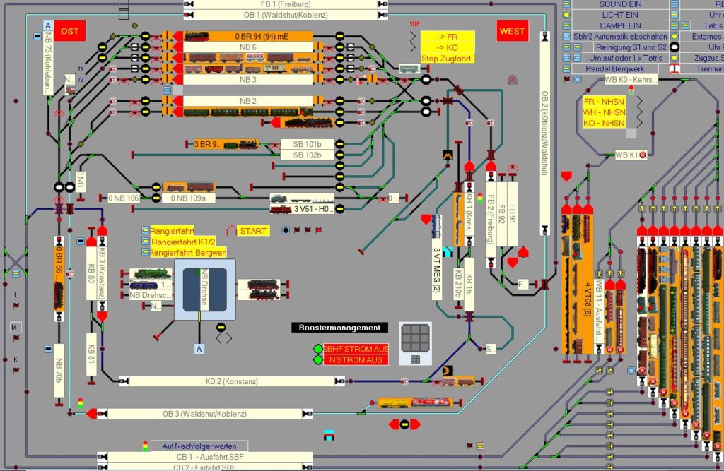 Gleisbildstellpult Computer