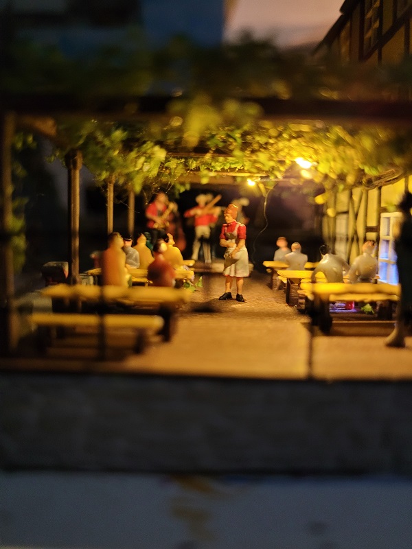 LED BIergarten bei Nacht - Hausbau